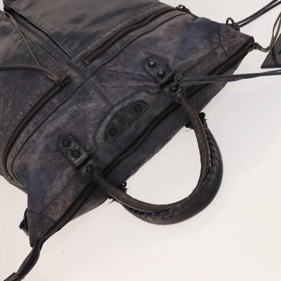 BALENCIAGA Classic Square Tote Bag Leather Purple - Picture 8 of 15